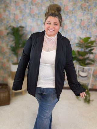 Arden Mockneck Swiss Dot Sheer Top w/Cami-1- ShortSlv/Slvless Tops-WHITE BIRCH-Styled by Stacked - A Plus Size Women's Boutique in Lakeville, MN