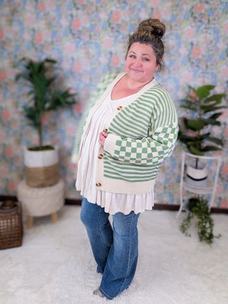 Finley Oversized Grandpa Cardigan Sweater in Checkerboard-4- Overlayer Tops-HAPTICS-Styled by Stacked - A Plus Size Women's Boutique in Lakeville, MN