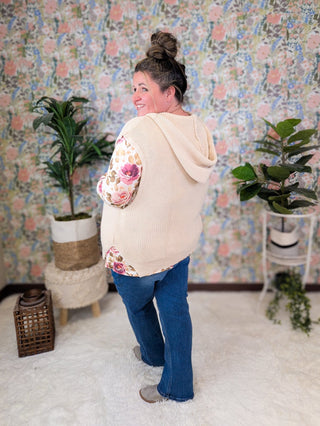 Lara Lightweight Sweater Knit Hooded Vest (2 Colors)-1- ShortSlv/Slvless Tops-WHITE BIRCH-Styled by Stacked - A Plus Size Women's Boutique in Lakeville, MN