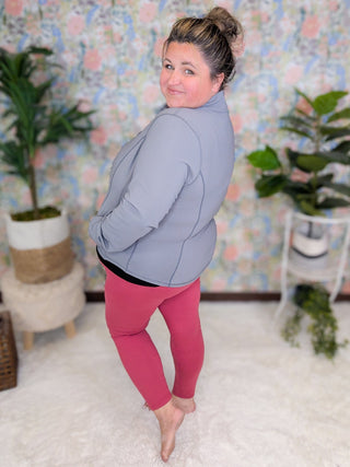 Riley Athletic Zip-up with Thumbholes (2 colors)-4- Overlayer Tops-WHITE BIRCH-Styled by Stacked - A Plus Size Women's Boutique in Lakeville, MN