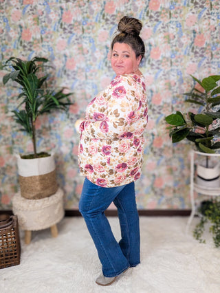 Morgana Mini Ruffle Long Sleeve in Florals-2- Long Sleeve Tops-MICHELLE MAE-Styled by Stacked - A Plus Size Women's Boutique in Lakeville, MN