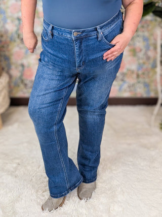 RFM Tummy Control High Rise Slim-Straight Leg Jeans-9- Bottoms Denim-RFM-Styled by Stacked - A Plus Size Women's Boutique in Lakeville, MN