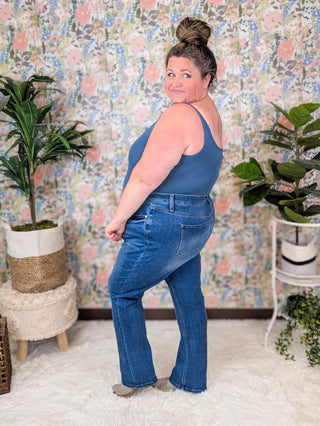 RFM Tummy Control High Rise Slim-Straight Leg Jeans-9- Bottoms Denim-RFM-Styled by Stacked - A Plus Size Women's Boutique in Lakeville, MN