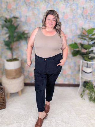 Judy Blue Tummy Control Skinny in Dark Navy-9- Bottoms Denim-Judy Blue-Styled by Stacked - A Plus Size Women's Boutique in Lakeville, MN