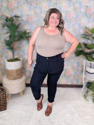 Judy Blue Tummy Control Skinny in Dark Navy-9- Bottoms Denim-Judy Blue-Styled by Stacked - A Plus Size Women's Boutique in Lakeville, MN