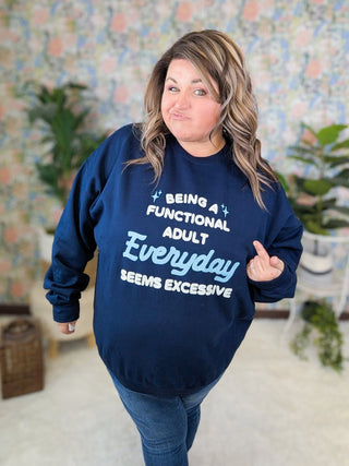 Functional Adult Crewneck Pullover in Navy-6- Graphic Tops-MUGSBY-Styled by Stacked - A Plus Size Women's Boutique in Lakeville, MN