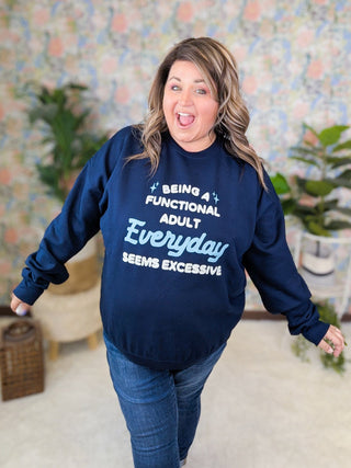 Functional Adult Crewneck Pullover in Navy-6- Graphic Tops-MUGSBY-Styled by Stacked - A Plus Size Women's Boutique in Lakeville, MN