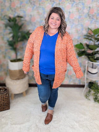 Carly Confetti Open Cardigan w/Pockets-4- Overlayer Tops-MICHELLE MAE-Styled by Stacked - A Plus Size Women's Boutique in Lakeville, MN