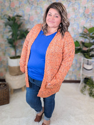 Carly Confetti Open Cardigan w/Pockets-4- Overlayer Tops-MICHELLE MAE-Styled by Stacked - A Plus Size Women's Boutique in Lakeville, MN