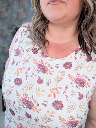 Livi Stretchy Scoopneck Tank in Florals (3 Colors)-1- ShortSlv/Slvless Tops-MICHELLE MAE-Styled by Stacked - A Plus Size Women's Boutique in Lakeville, MN