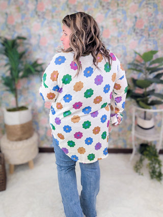 Mandy Mod Floral Print Open Cardigan w/Pockets (2 Colors)-4- Overlayer Tops-HEIMISH-Styled by Stacked - A Plus Size Women's Boutique in Lakeville, MN