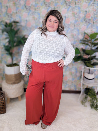 Winnie Daisy Mesh Long Sleeve Mockneck in Ivory-2- Long Sleeve Tops-WHITE BIRCH-Styled by Stacked - A Plus Size Women's Boutique in Lakeville, MN