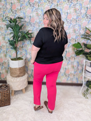 Margot Slim Fit Ankle Crop Pull On Pant-10- Bottoms Non-Denim-HEIMISH-Styled by Stacked - A Plus Size Women's Boutique in Lakeville, MN
