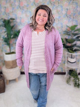 Stella Sweater Knit Slit Neck Tank in Stripes-1- ShortSlv/Slvless Tops-MICHELLE MAE-Styled by Stacked - A Plus Size Women's Boutique in Lakeville, MN