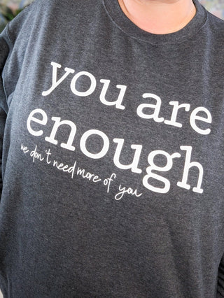 You Are Enough Crewneck Pullovers (3 colors)-6- Graphic Tops-Stacked - A Plus Size Boutique-Styled by Stacked - A Plus Size Women's Boutique in Lakeville, MN