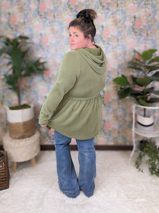 Tammy Urban Ribbed Babydoll Hoodie in Solids-2- Long Sleeve Tops-BE STAGE-Styled by Stacked - A Plus Size Women's Boutique in Lakeville, MN