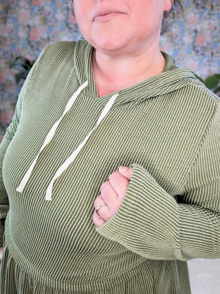 Tammy Urban Ribbed Babydoll Hoodie in Solids-2- Long Sleeve Tops-BE STAGE-Styled by Stacked - A Plus Size Women's Boutique in Lakeville, MN