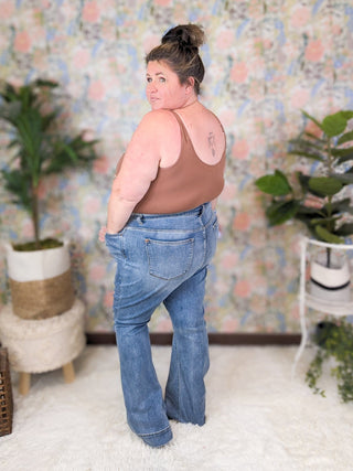 Judy Blue Classic Non-Distressed Trouser Flare-9- Bottoms Denim-Judy Blue-Styled by Stacked - A Plus Size Women's Boutique in Lakeville, MN