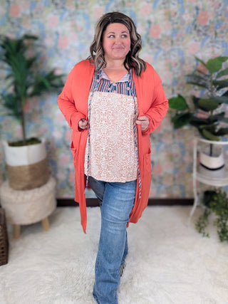 Meri Stripe Top Boho Blouse w/Floral Bottom-1- ShortSlv/Slvless Tops-HAPTICS-Styled by Stacked - A Plus Size Women's Boutique in Lakeville, MN