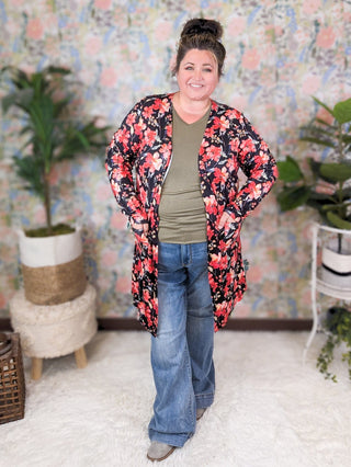 Tinley Tissue Weight Pocket Cardigan in Florals (6 Colors)-4- Overlayer Tops-MICHELLE MAE-Styled by Stacked - A Plus Size Women's Boutique in Lakeville, MN
