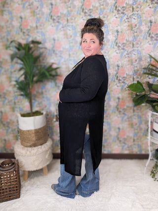 Archer Duster Cardigan in Black-4- Overlayer Tops-EMERALD-Styled by Stacked - A Plus Size Women's Boutique in Lakeville, MN