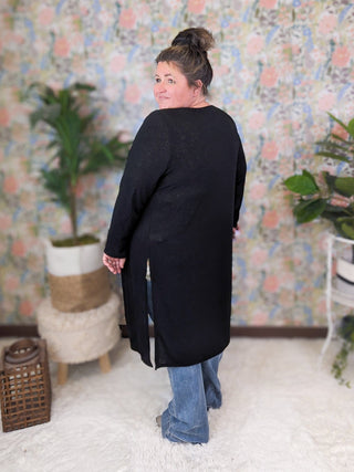 Archer Duster Cardigan in Black-4- Overlayer Tops-EMERALD-Styled by Stacked - A Plus Size Women's Boutique in Lakeville, MN