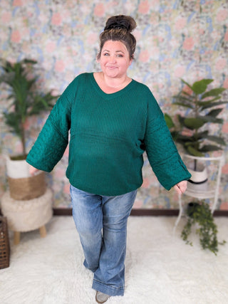 Talina Balloon Sleeve Textured Sweater in Solids (5 colors!)-2- Long Sleeve Tops-MICHELLE MAE-Styled by Stacked - A Plus Size Women's Boutique in Lakeville, MN