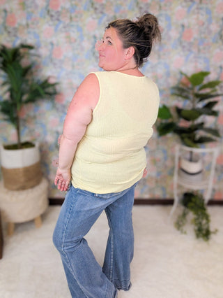 Agnes Ribbed Henley Tank in Heathered Solids-1- ShortSlv/Slvless Tops-WHITE BIRCH-Styled by Stacked - A Plus Size Women's Boutique in Lakeville, MN