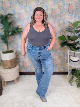 Judy Blue Sanded Medium Wash Bootcut Jeans-9- Bottoms Denim-Judy Blue-Styled by Stacked - A Plus Size Women's Boutique in Lakeville, MN
