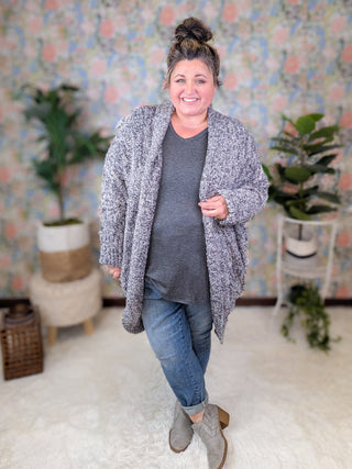 Laurel Pocket Tee in Charcoal-1- ShortSlv/Slvless Tops-HEIMISH-Styled by Stacked - A Plus Size Women's Boutique in Lakeville, MN