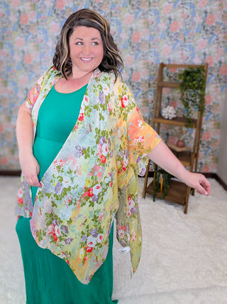 Primrose Flower Garden Kimono