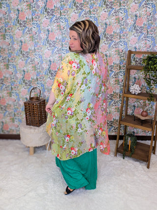 Primrose Flower Garden Kimono