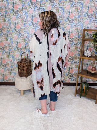 Gaia Ink Wash Kimono in Neutrals