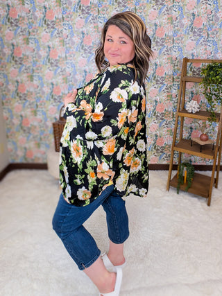 Blossom Floral Airy Button Down Top (2 Colors)