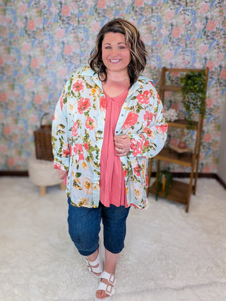 Blossom Floral Airy Button Down Top (2 Colors)