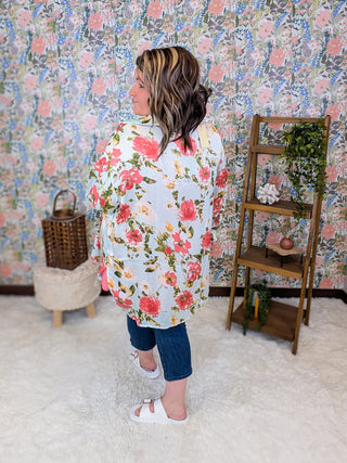 Blossom Floral Airy Button Down Top (2 Colors)