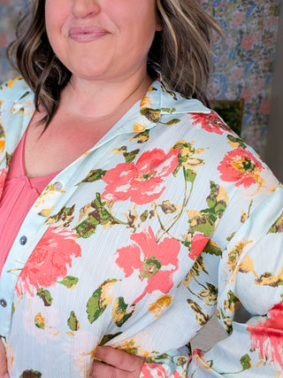 Blossom Floral Airy Button Down Top (2 Colors)