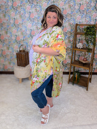 Primrose Flower Garden Kimono