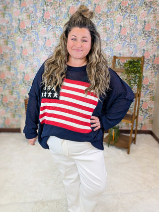 Kirby Summer Weight Flag Sweater