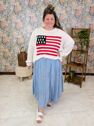 Kirby Summer Weight Flag Sweater