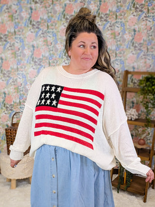 Kirby Summer Weight Flag Sweater