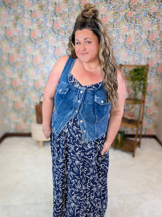 Christian Squareneck Denim Vest