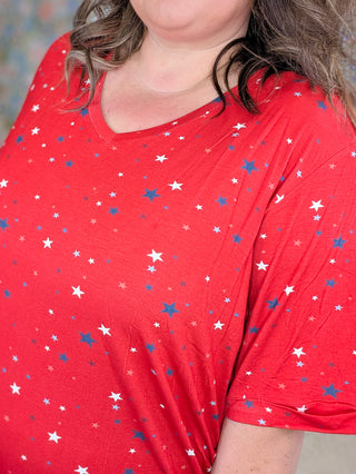 Sophie Pocket Tee in Patriotic Prints