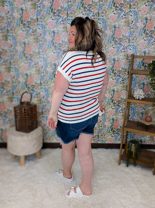 Mailee Summer Sweater in Patriotic Stripes