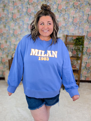 Milan Pullover in Denim Blue