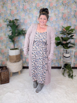 Karli Luxe Floral Midi Dress w/Adjustable Straps (4 colors)-11- Dress/Romp/Jump-MICHELLE MAE-Styled by Stacked - A Plus Size Women's Boutique in Lakeville, MN