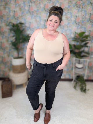 Judy Blue Tummy Control Faded Black Skinny-9- Bottoms Denim-Judy Blue-Styled by Stacked - A Plus Size Women's Boutique in Lakeville, MN