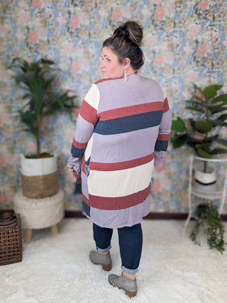 Theo Colorblock Open Cardigan w/Pockets-4- Overlayer Tops-HEIMISH-Styled by Stacked - A Plus Size Women's Boutique in Lakeville, MN