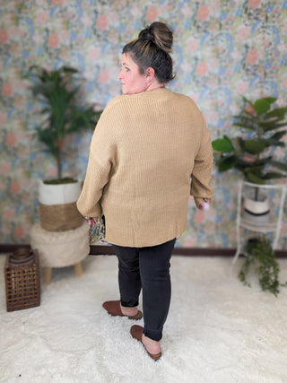 Violetta Relaxed Sweater w/Pocket in Toffee-2- Long Sleeve Tops-HAPTICS-Styled by Stacked - A Plus Size Women's Boutique in Lakeville, MN