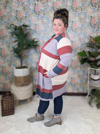 Theo Colorblock Open Cardigan w/Pockets-4- Overlayer Tops-HEIMISH-Styled by Stacked - A Plus Size Women's Boutique in Lakeville, MN